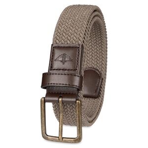 3/$30 Dockers mens Casual Everyday Braided Fabric / leather Adjustable Web Belt